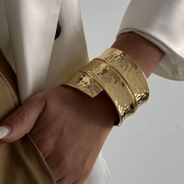 DIAZI LUXETIC Irregular Geometric Metal Cuff Bangles 5