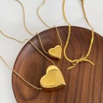 Peri's Stainless Steel Thin Chain Heart Pendant Necklace 4