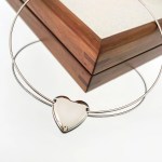 Peri's Stainless Steel Silver Plated Choker Heart Pendant Necklace 4