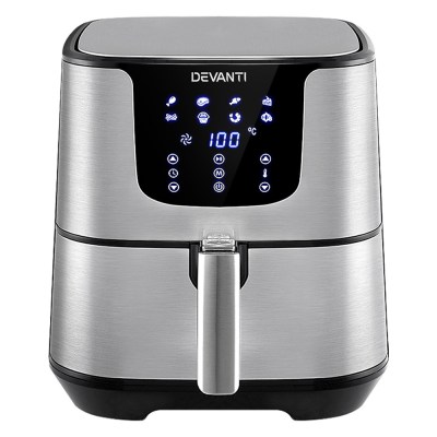 Private: Devanti Air Fryer 7L LCD Fryers Stainless Steel Devanti Air Fryer 7L LCD Fryers Stainless Steel