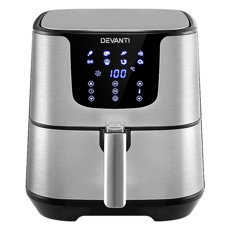Private: Devanti Air Fryer 7L LCD Fryers Stainless Steel Devanti Air Fryer 7L LCD Fryers Stainless Steel