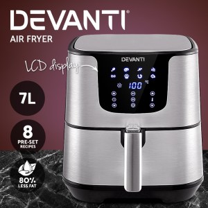 Private: Devanti Air Fryer 7L LCD Fryers Stainless Steel Devanti Air Fryer 7L LCD Fryers Stainless Steel
