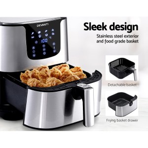 Private: Devanti Air Fryer 7L LCD Fryers Stainless Steel Devanti Air Fryer 7L LCD Fryers Stainless Steel