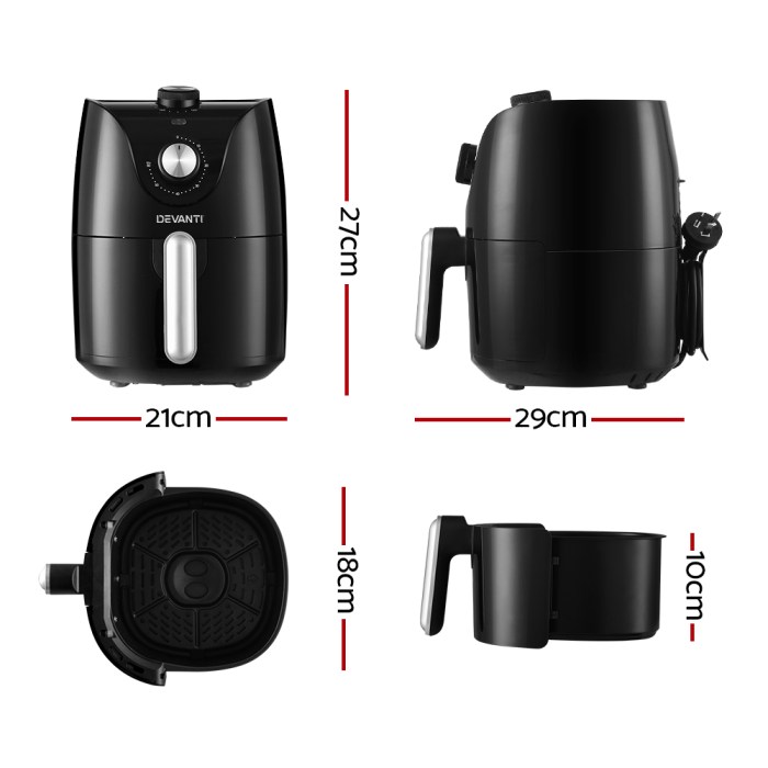 Private: Devanti Air Fryer 2.5L Knob Fryers Devanti Air Fryer 2.5L Knob Fryers