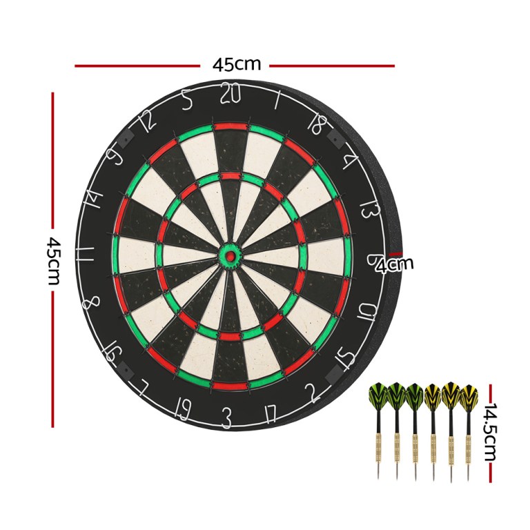 18″ Dartboard Dart Board with Steel Darts Competition Party Game