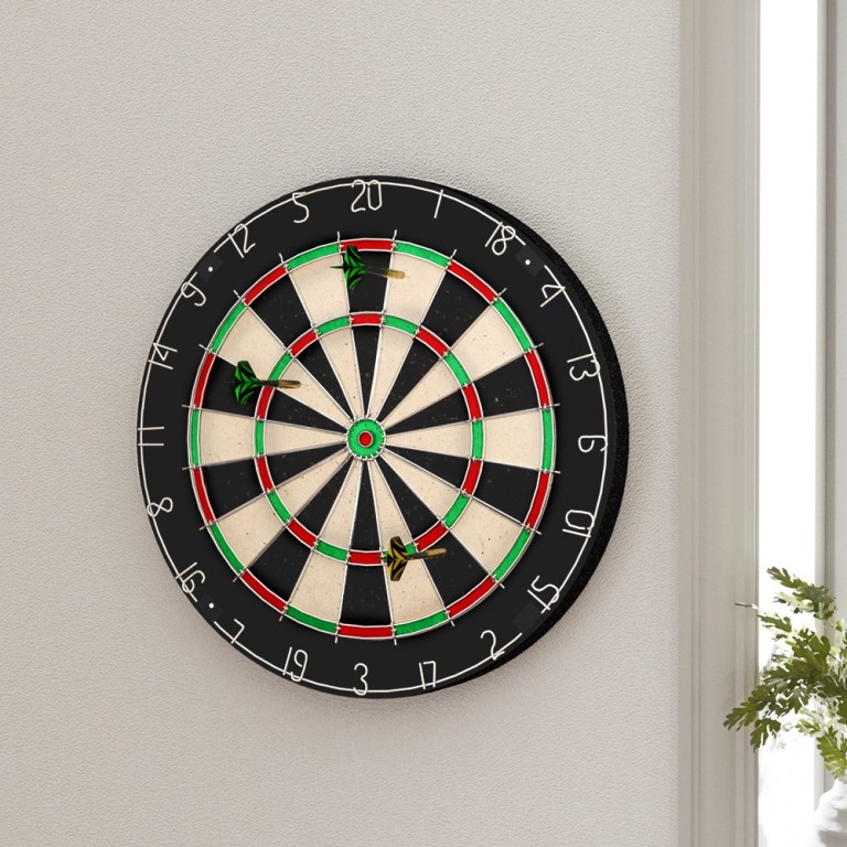 18″ Dartboard Dart Board with Steel Darts Competition Party Game