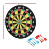 16″ Dartboard Dart Board with Magnetic Darts Kids Toy Gift