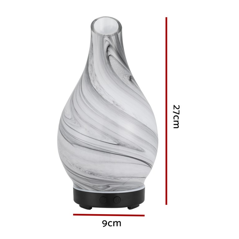 Devanti Aromatherapy Aroma Diffuser Essential Oil Humidifier LED Glass Marble Devanti Aromatherapy Aroma Diffuser Essential Oil Humidifier LED Glass Marble
