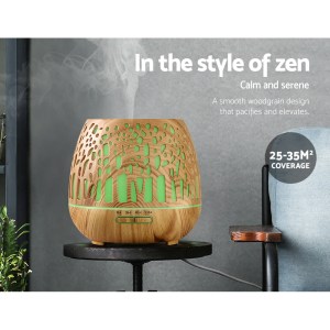 Devanti Aroma Diffuser Aromatherapy Wood Grain 400ml Devanti Aroma Diffuser Aromatherapy Wood Grain 400ml