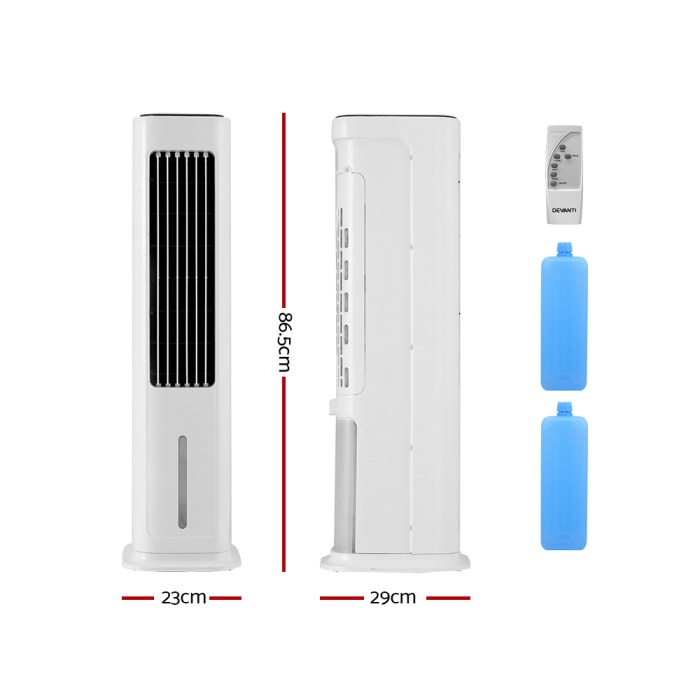 devanti tower evaporative air cooler conditioner portable cool fan humidifier 6l