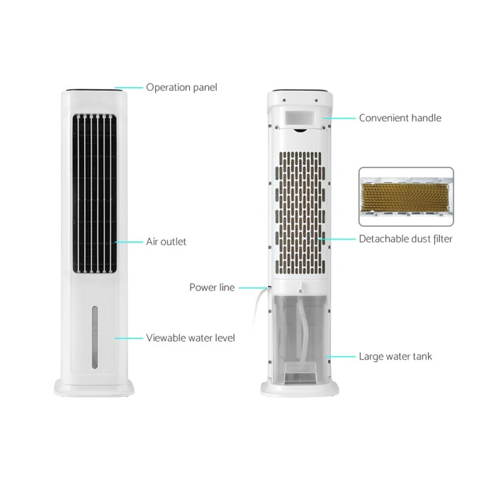 devanti tower evaporative air cooler conditioner portable cool fan humidifier 6l