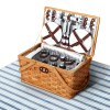 Alfresco 4 Person Picnic Basket Set Wooden Blanket Bag Insulated Alfresco 4 Person Picnic Basket Set Wooden Blanket Bag Insulated