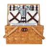 Alfresco 4 Person Picnic Basket Set Wooden Blanket Bag Insulated Alfresco 4 Person Picnic Basket Set Wooden Blanket Bag Insulated