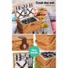 Alfresco 4 Person Picnic Basket Set Wooden Blanket Bag Insulated Alfresco 4 Person Picnic Basket Set Wooden Blanket Bag Insulated