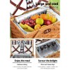 Alfresco 4 Person Picnic Basket Set Wooden Blanket Bag Insulated Alfresco 4 Person Picnic Basket Set Wooden Blanket Bag Insulated