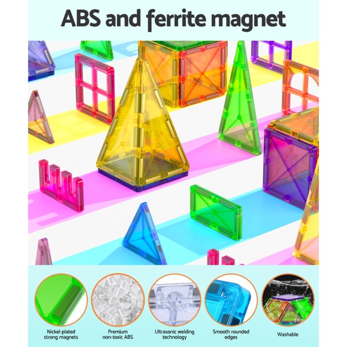 Keezi 120pcs Kids Magnetic Tiles Blocks Building Educational Toys Children Gift Keezi 120pcs Kids Magnetic Tiles Blocks Building Educational Toys Children Gift