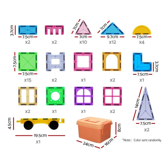 Keezi 60pcs Kids Magnetic Tiles Blocks Building Educational Toys Children Gift Keezi 60pcs Kids Magnetic Tiles Blocks Building Educational Toys Children Gift