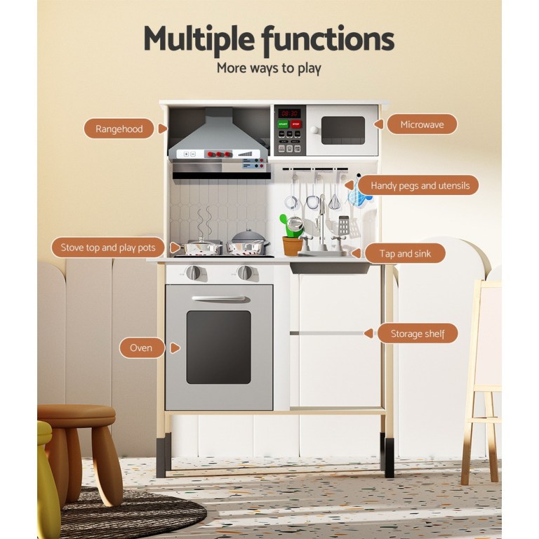 Private: Keezi Kids Kitchen Play Set Wooden Pretend Toys Cooking Children Cookware Sink Keezi Kids Kitchen Play Set Wooden Pretend Toys Cooking Children Cookware Sink