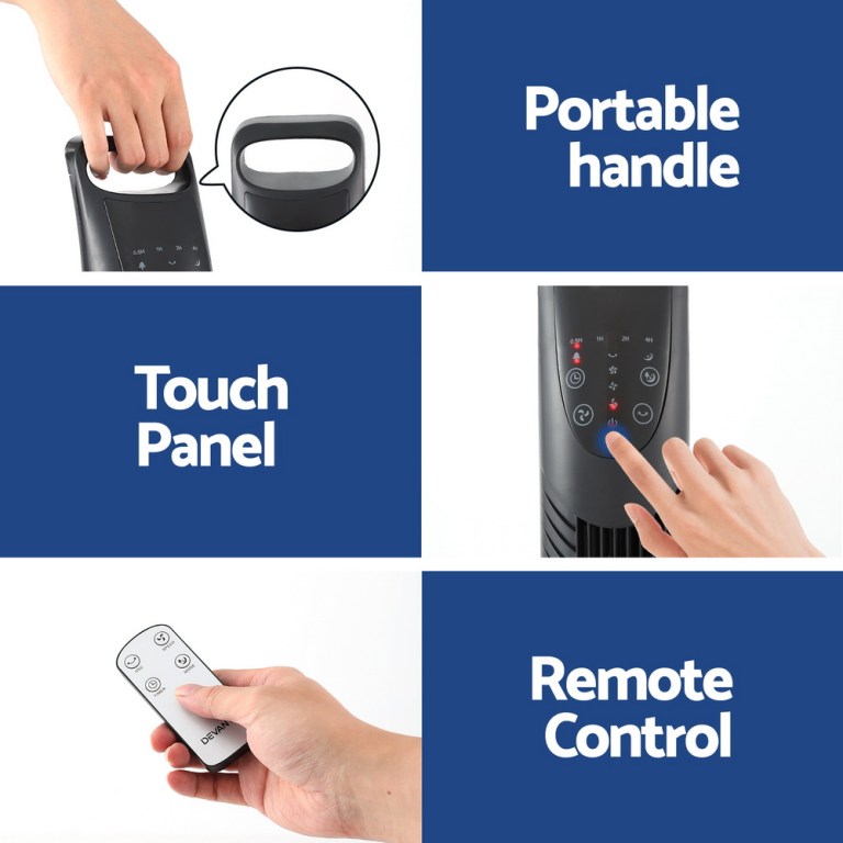 Private: Devanti Tower Fan Oscillating 3 Speeds with Remote 91cm Devanti Tower Fan Oscillating 3 Speeds with Remote 91cm