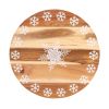 Bread and Butter 18 Inch Print Wooden Lazy Susan Tray – White Snowflake