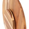 Bread and Butter 18 Inch Print Wooden Lazy Susan Tray – White Snowflake