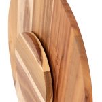 Bread and Butter 18 Inch Print Wooden Lazy Susan Tray – White Snowflake
