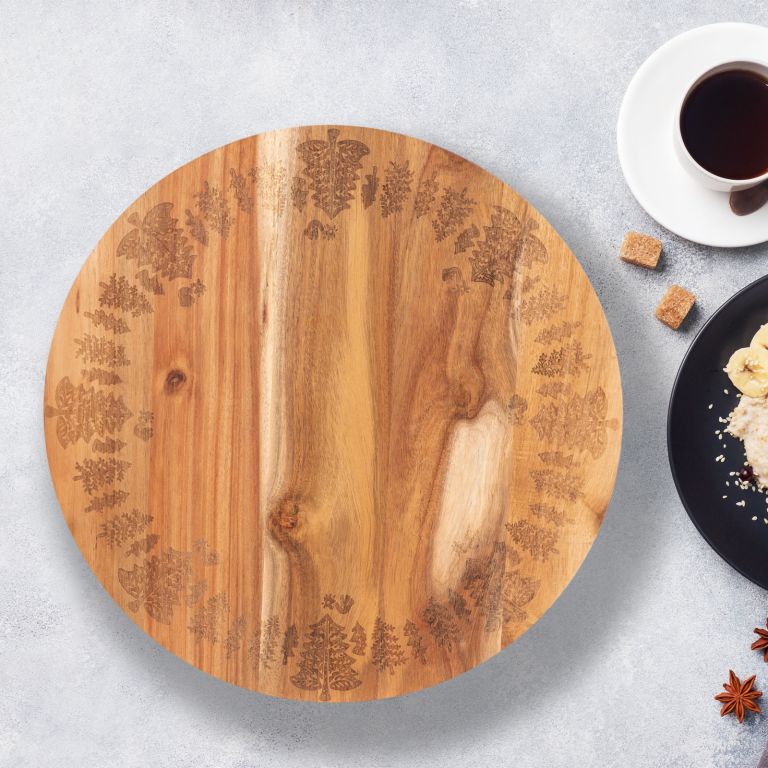 Bread and Butter 18 Inch Wooden Lazy Susan Tray – Trees Bread and Butter 18 Inch Wooden Lazy Susan Tray – Trees