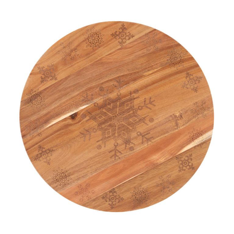 Bread and Butter 18 Inch Wooden Lazy Susan Tray – Wood Snowflake