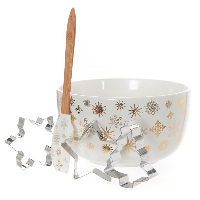 Bread and Butter Electroplate Snowflake Mini Mix Bowl Set – Gold
