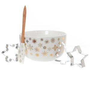 Bread and Butter Electroplate Snowflake Mini Mix Bowl Set – Gold