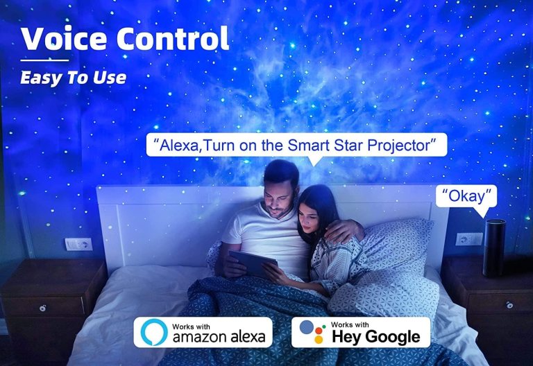 star projector galaxy light bedroom connected with alexa and google home