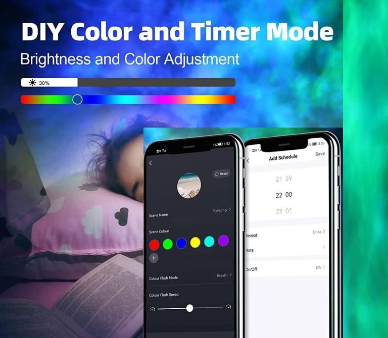 star projector galaxy light bedroom connected with alexa and google home