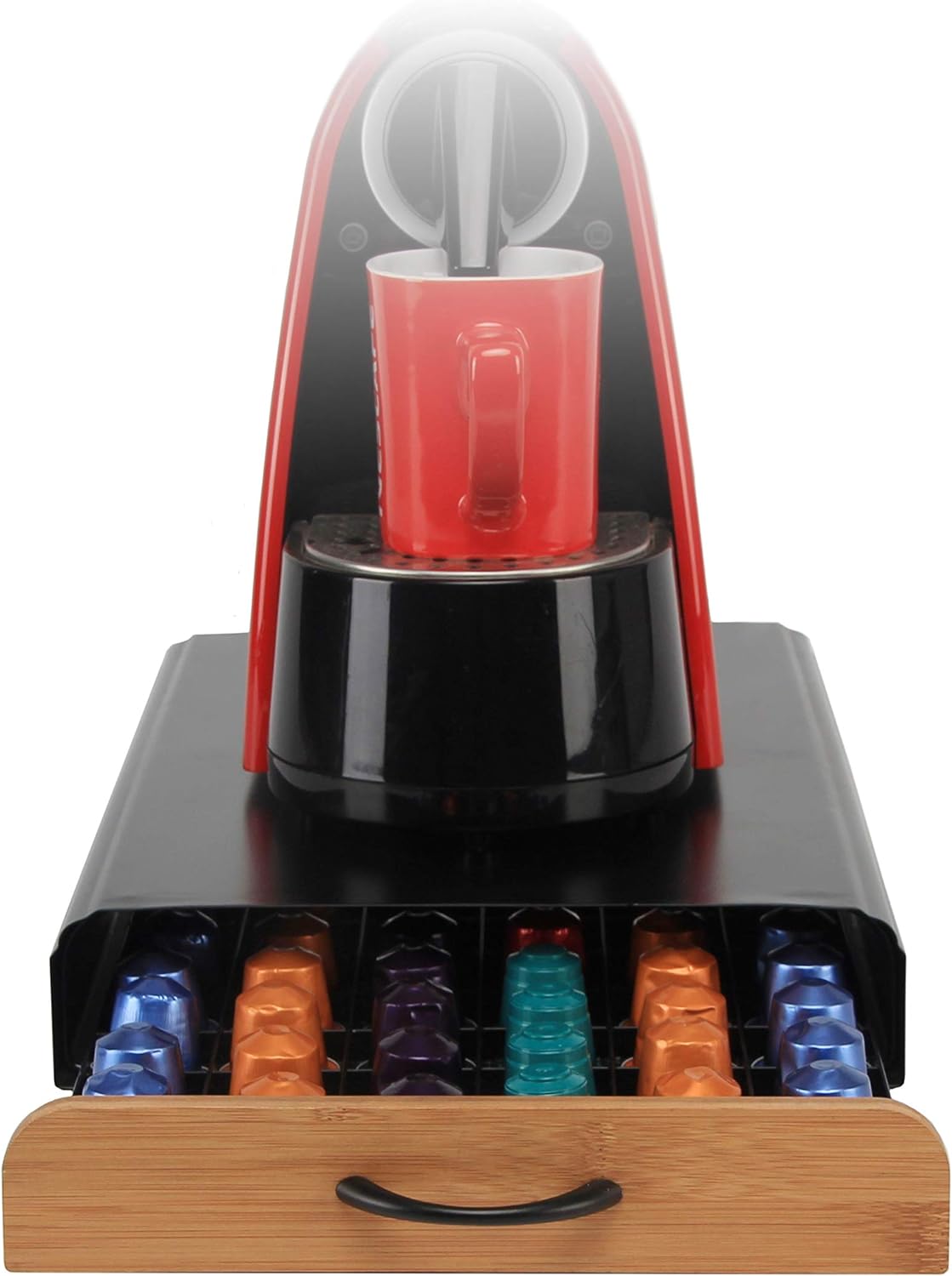 carla home coffee pods holder storage drawer compatible with 60 nespresso pods for kitchen storage & organisation (natural)
