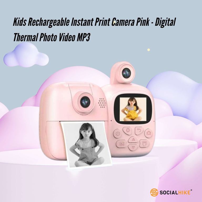 Private: Kids Rechargeable Instant Print Camera Pink – Digital Thermal Photo Video MP3