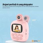 Private: Kids Rechargeable Instant Print Camera Pink – Digital Thermal Photo Video MP3