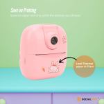 Kids Rechargeable Instant Print Camera Pink – Digital Thermal Photo Video MP3