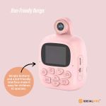 Kids Rechargeable Instant Print Camera Pink – Digital Thermal Photo Video MP3