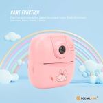 Private: Kids Rechargeable Instant Print Camera Pink – Digital Thermal Photo Video MP3