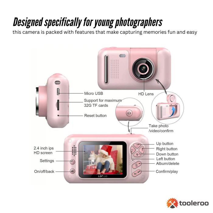 Private: Kids HD Digital Camera Pink – Children’s Selfie Photo Video 2.4 Inch Screen Kids HD Digital Camera Pink – Children’s Selfie Photo Video 2.4 Inch Screen