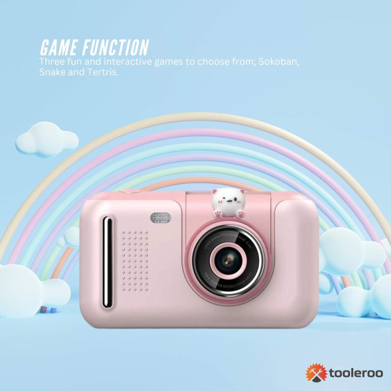 Kids HD Digital Camera Pink – Children’s Selfie Photo Video 2.4 Inch Screen