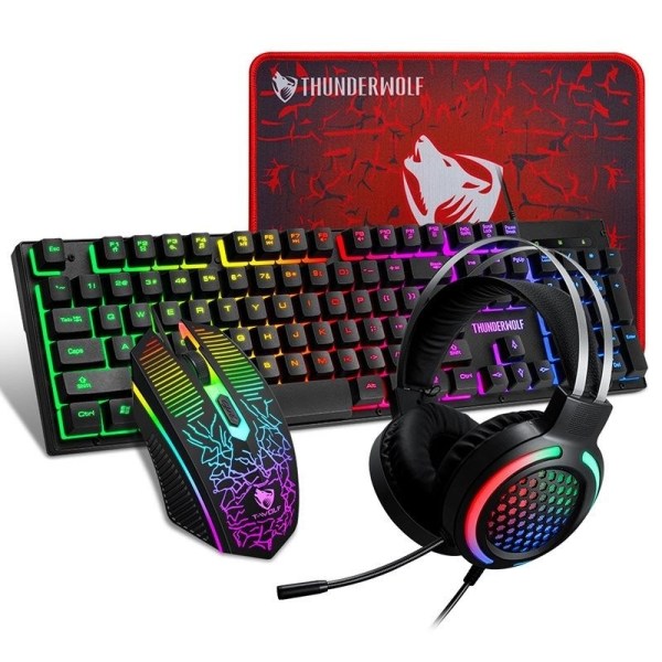 Private: T-Wolf TF400 4-pcs Rainbow Keyboard/Mouse/Headphone/Mouse Pad Kit Set T-Wolf TF400 4-pcs Rainbow Keyboard/Mouse/Headphone/Mouse Pad Kit Set