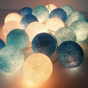 1 Set of 20 LED Blue 5cm Cotton Ball Battery Powered String Lights Christmas 1 Set of 20 LED Blue 5cm Cotton Ball Battery Powered String Lights Christmas