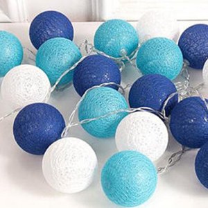 1 Set of 20 LED Blue 5cm Cotton Ball Battery Powered String Lights Christmas 1 Set of 20 LED Blue 5cm Cotton Ball Battery Powered String Lights Christmas