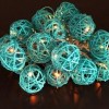 1 Set of 20 LED Turquoise 5cm Rattan Cane Ball Battery Powered String Lights Christmas Gift Home Wedding Party Bedroom Decoration Table Centrepiece 1 Set of 20 LED Turquoise 5cm Rattan Cane Ball Battery Powered String Lights Christmas Gift Home Wedding Party Bedroom Decoration Table Centrepiece