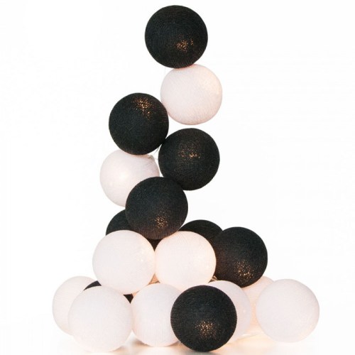 1 Set of 20 LED Black White 5cm Cotton Ball Battery Powered String Lights Xmas Gift Home Wedding Party Bedroom Decoration Outdoor Indoor Table Centrepiece 1 Set of 20 LED Black White 5cm Cotton Ball Battery Powered String Lights Xmas Gift Home Wedding Party Bedroom Decoration Outdoor Indoor Table Centrepiece