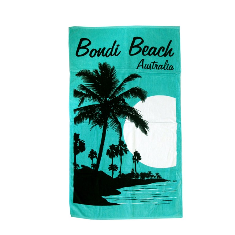Aqua Blu Bondi Beach Aqua 100% Cotton Beach Towel 80 x 150 cm Aqua Blu Bondi Beach Aqua 100% Cotton Beach Towel 80 x 150 cm