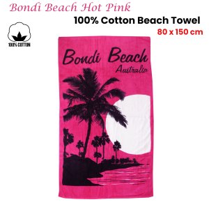 Aqua Blu Bondi Beach Pink 100% Cotton Beach Towel 80 x 150 cm Aqua Blu Bondi Beach Pink 100% Cotton Beach Towel 80 x 150 cm