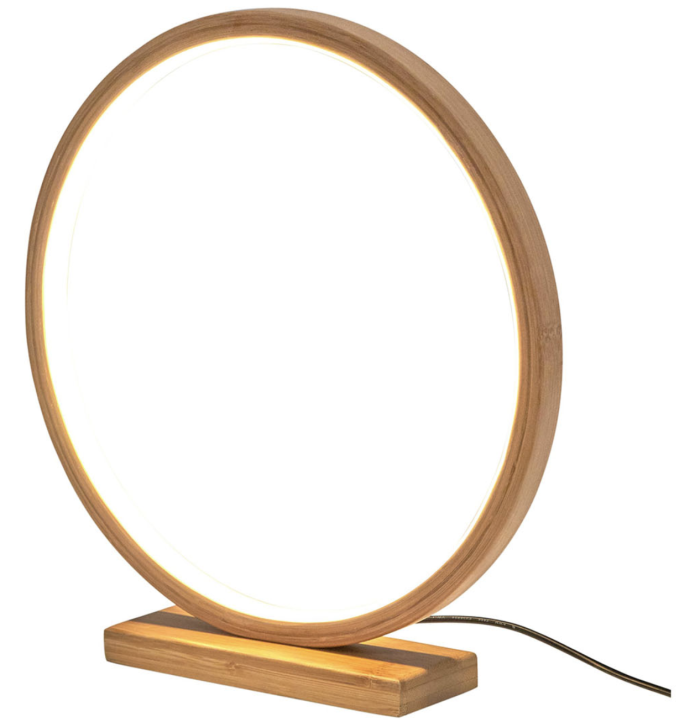 Private: Bamboo Single Ring LED Lamp Light Modern Scandi Minimalistic – Natural