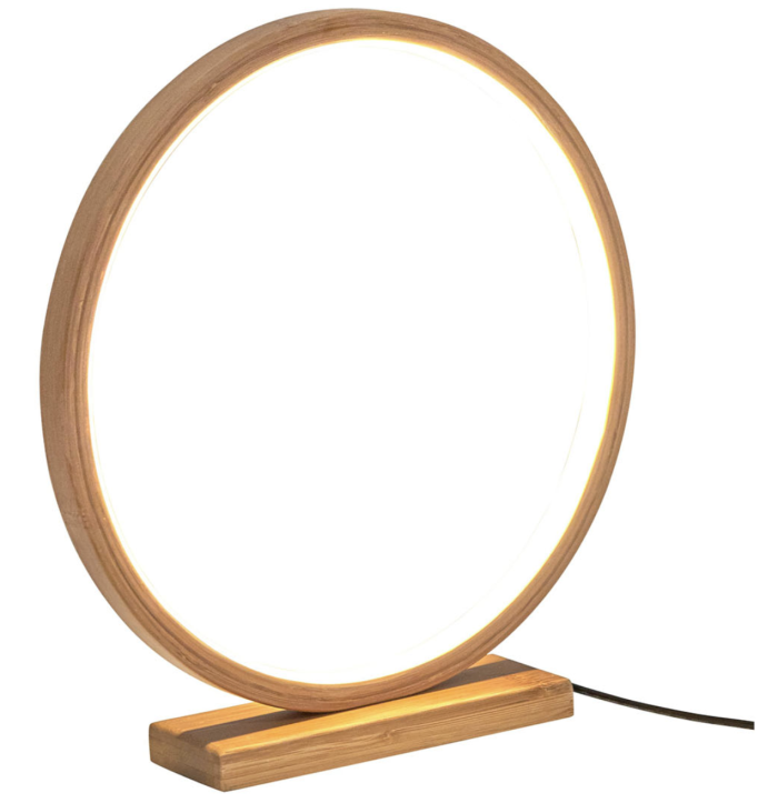 Private: Bamboo Single Ring LED Lamp Light Modern Scandi Minimalistic – Natural