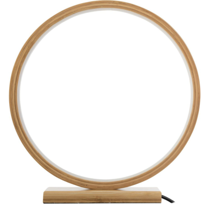 Private: Bamboo Single Ring LED Lamp Light Modern Scandi Minimalistic – Natural